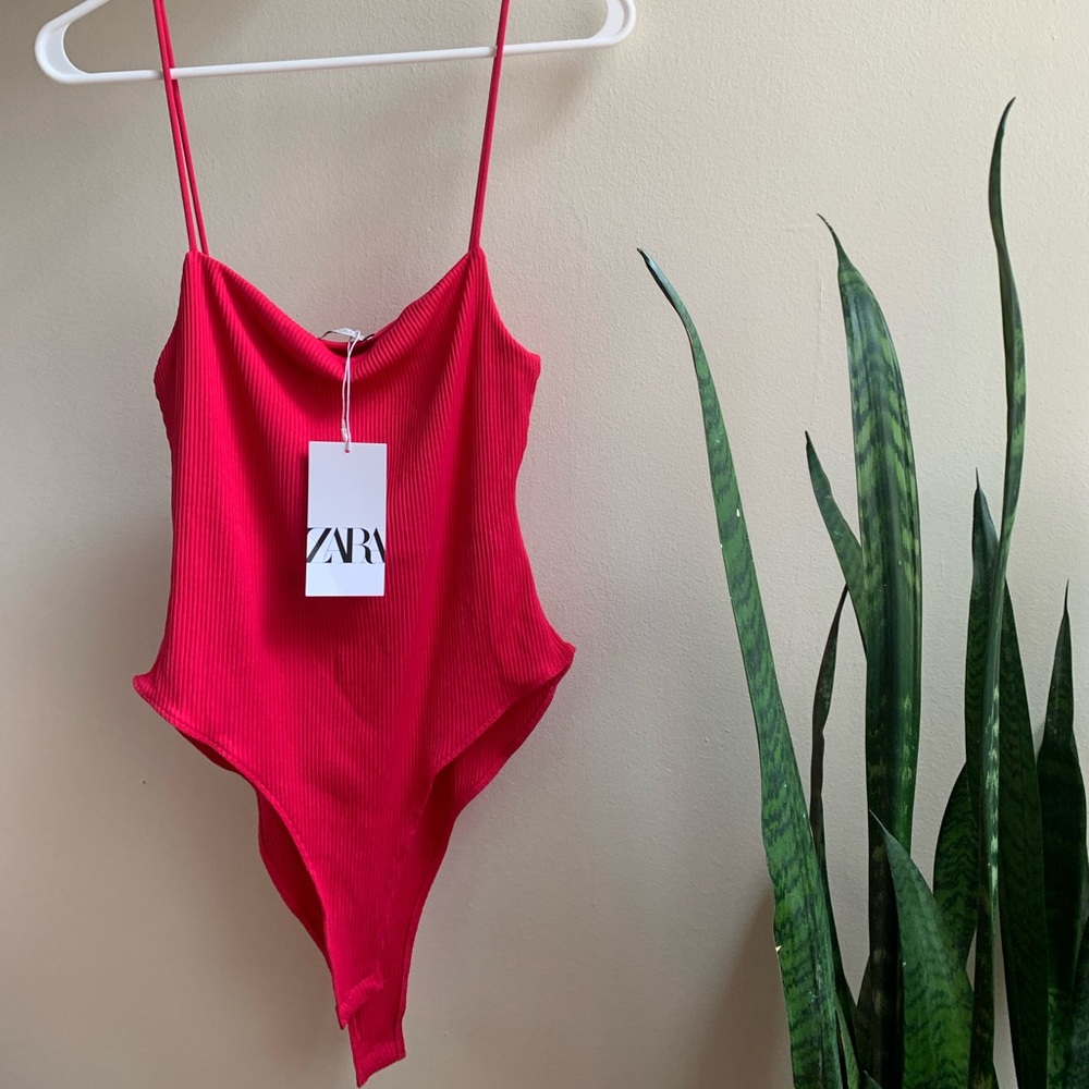 hot pink zara bodysuit